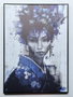 DKD Home Decor Cuadro de Lienzo Geisha Enmarcado Azul