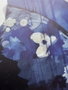 DKD Home Decor Cuadro de Lienzo Geisha Enmarcado Azul