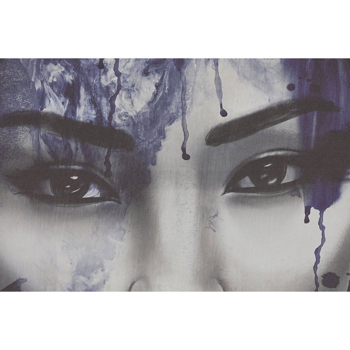 DKD Home Decor Cuadro de Lienzo Geisha Enmarcado Azul