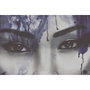 DKD Home Decor Cuadro de Lienzo Geisha Enmarcado Azul