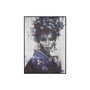 DKD Home Decor Cuadro de Lienzo Geisha Enmarcado Azul