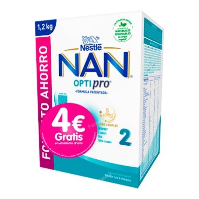 NAN Optipro 2 Leche de Continuación Pack 12 Envases de 600 g NAN Optipro 2 Leche de Continuación Pack 12 Envases de 600 g