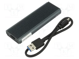 Qoltec Carcasa de Aluminio para M.2 SSD NVMe PCIe USB 3.1 10Gb/s Grafito