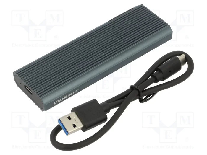 Qoltec Carcasa de Aluminio para M.2 SSD NVMe PCIe USB 3.1 10Gb/s Grafito