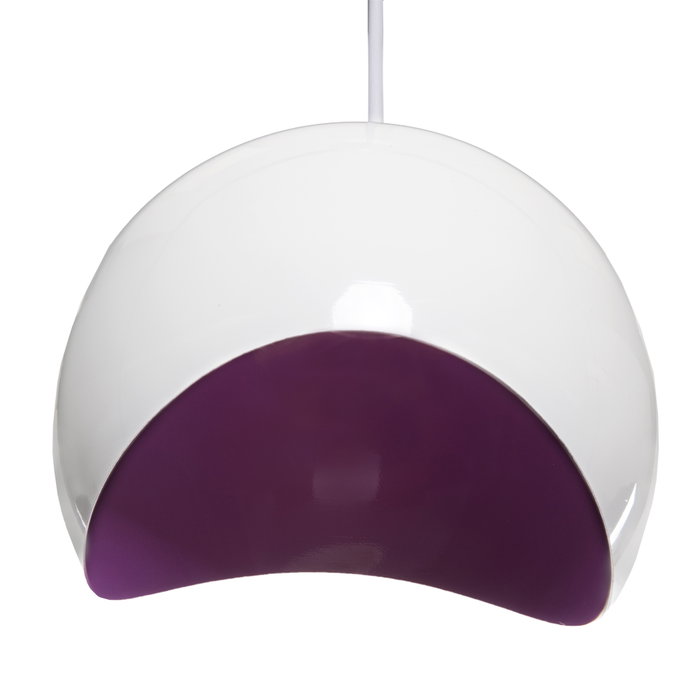 Lámpara Colgante Brooke Blanca y Morada Metal PVC Estilo Retro Industrial [SKD-P039-W]