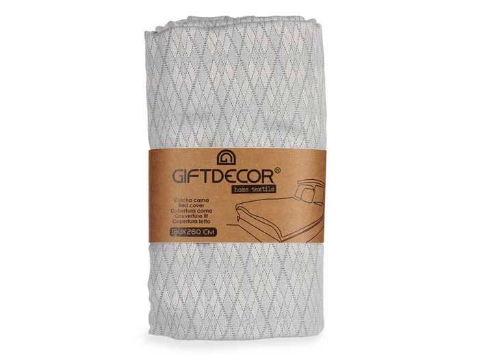 Giftdecor Colcha Cama Rombos Gris 180x260 cm (Set de 4)