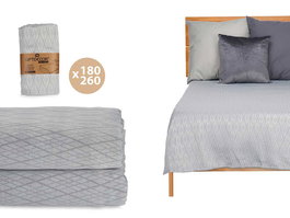 Giftdecor Colcha Cama Rombos Gris 180x260 cm (Set de 4)