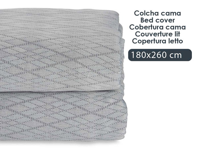 Giftdecor Colcha Cama Rombos Gris 180x260 cm (Set de 4)