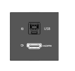 Kramer Módulo Conectividad Pasivo Negro 1 Puerto HDMI 1 Puerto USBB Entrada MD-H+B/AF(B) (80-000358)