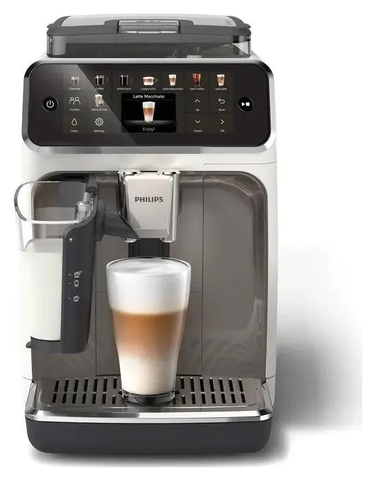 Philips 5500 LatteGo EP5545/70 Máquina de café espresso automática, 15 bares, 1500W, blanca