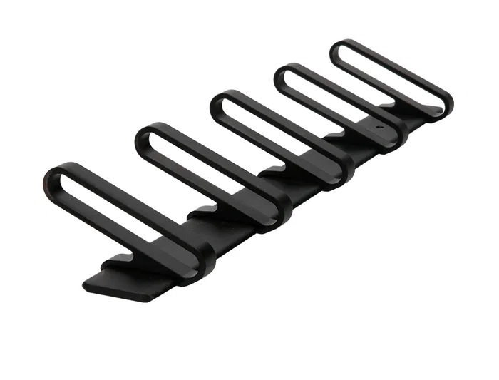 Liderpapel Perchero de Pared Metálico Negro 5 Colgadores 430x88x55 mm