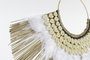 DKD Home Decor Decoración de Pared Pluma y Conchas Blanco y Marrón 56x36x2 cm