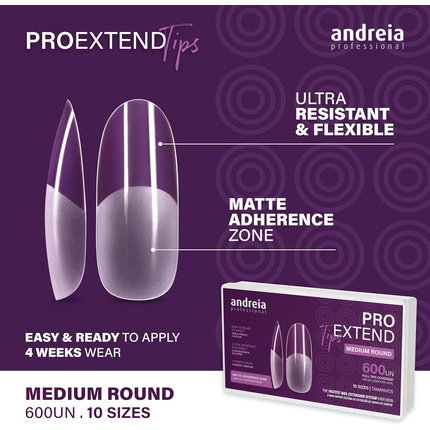 Andreia Pro Extend Tips Medium Round 600u Andreia Pro Extend Tips Medium Round 600u
