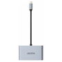 DICOTA D32064 Estación de Acoplamiento USB-C Portátil 5 en 1 con HDMI 4K, DP, VGA, PD 100W, USB-C, Plata