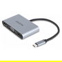 DICOTA D32064 Estación de Acoplamiento USB-C Portátil 5 en 1 con HDMI 4K, DP, VGA, PD 100W, USB-C, Plata