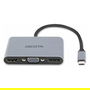 DICOTA D32064 Estación de Acoplamiento USB-C Portátil 5 en 1 con HDMI 4K, DP, VGA, PD 100W, USB-C, Plata