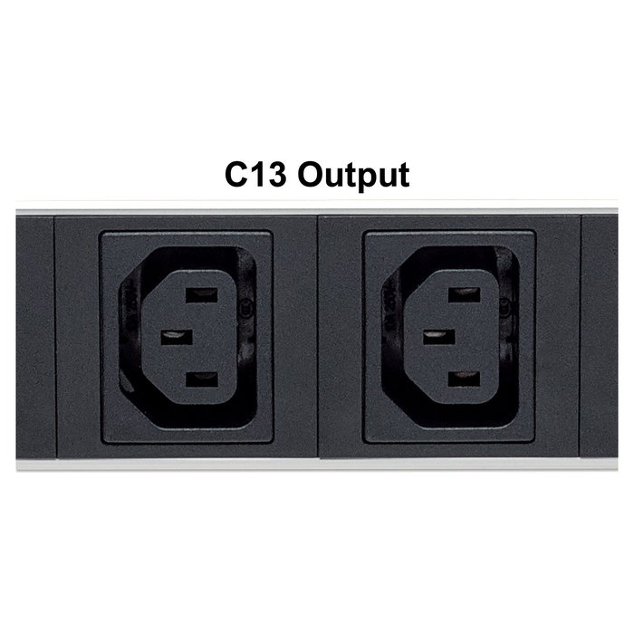 Intellinet PDU de Rack 19" 1U, 8 Tomas C13, IEC320 C14, Cable 2m Desmontable, 16A, 110-250V, Negro/Plata, con Soportes