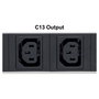 Intellinet PDU de Rack 19" 1U, 8 Tomas C13, IEC320 C14, Cable 2m Desmontable, 16A, 110-250V, Negro/Plata, con Soportes