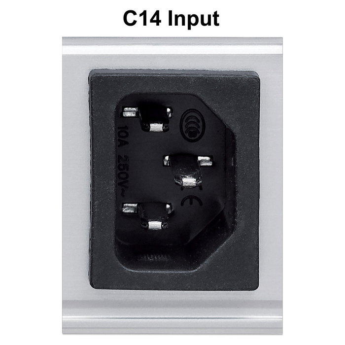 Intellinet PDU de Rack 19" 1U, 8 Tomas C13, IEC320 C14, Cable 2m Desmontable, 16A, 110-250V, Negro/Plata, con Soportes