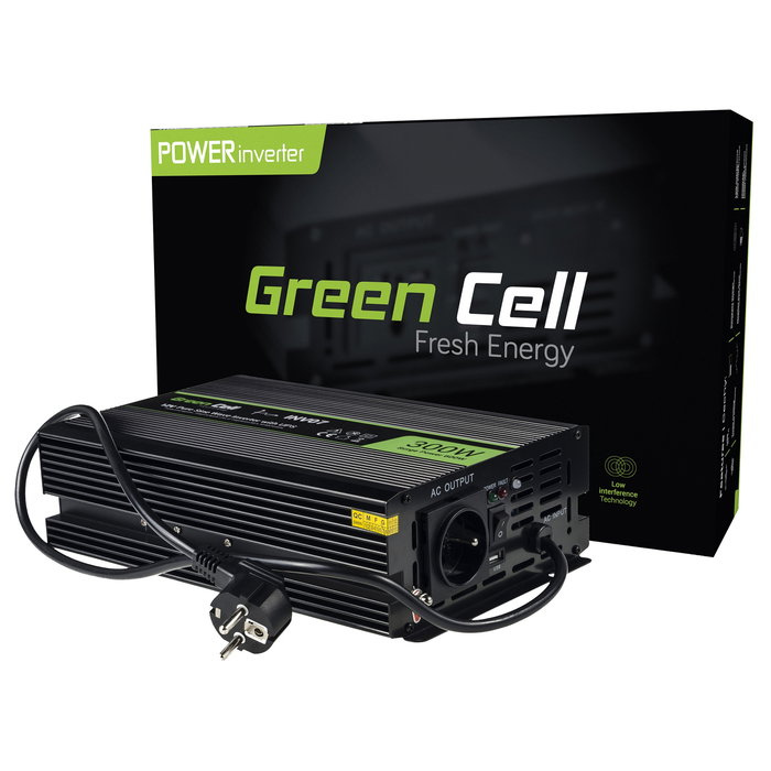 Green Cell INV07 Inversor de potencia 12V a 230V 300W Green Cell INV07 Inversor de potencia 12V a 230V 300W