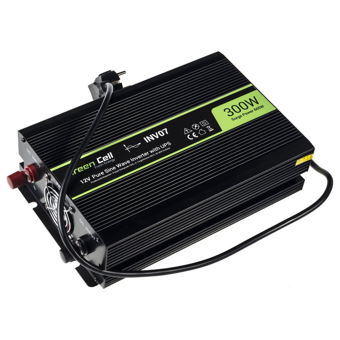 Green Cell INV07 Inversor de potencia 12V a 230V 300W Green Cell INV07 Inversor de potencia 12V a 230V 300W
