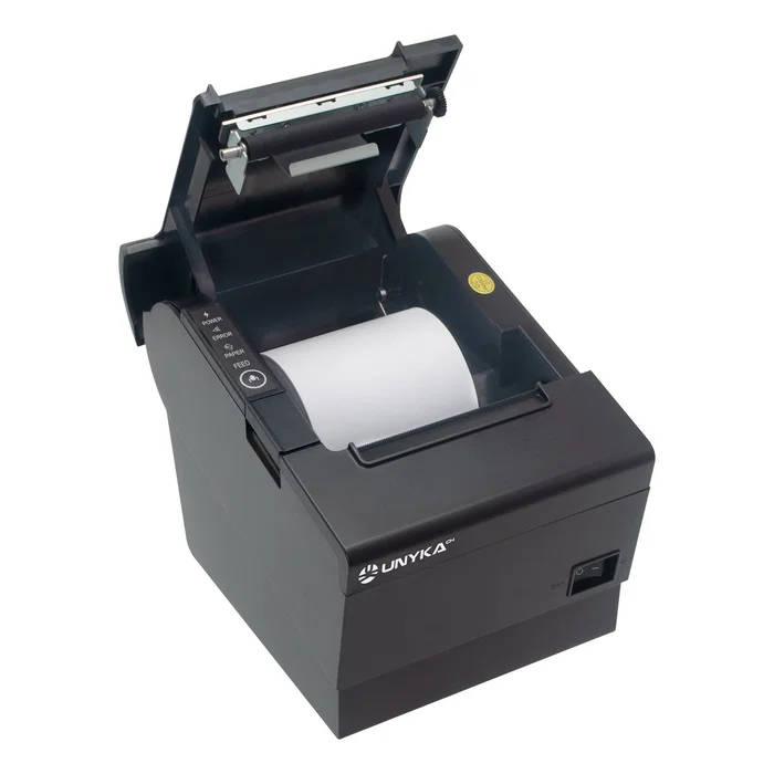 Unykach Pos5 - Impresora Térmica de Recibos para POS, 230mm/s, Conexión USB, RJ11/RJ12, LAN, Papel 80mm, Compatible con Windows, Android, Mac, Linux