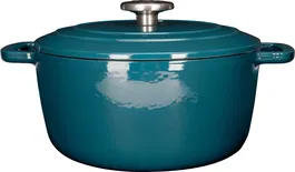 Cosy & Trendy COS5401110056843 Cacerola con Tapa Hierro Fundido Esmaltado Ø24 cm 4.6 L Apta Inducción Azul