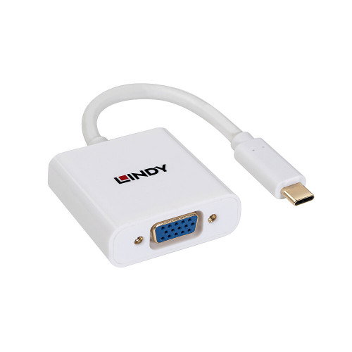 Lindy 43437 Adaptador USB Tipo C a VGA (D-Sub) Blanco