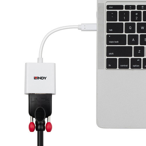 Lindy 43437 Adaptador USB Tipo C a VGA (D-Sub) Blanco