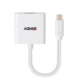 Lindy 43437 Adaptador USB Tipo C a VGA (D-Sub) Blanco