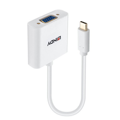 Lindy 43437 Adaptador USB Tipo C a VGA (D-Sub) Blanco