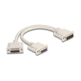 DeLOCK 67171 Adaptador Splitter Y-Cable D-Sub HD 26 Pin, Macho a 2 x Hembra, Cable de 30 cm (0.3 m), Color Beige