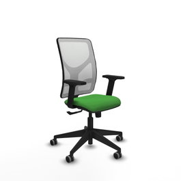 PIQUERAS Y CRESPO Silla de oficina Motilla con mecanismo Sincro, Tela Verde y Malla Blanca