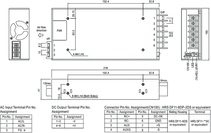 MEAN WELL MSP-450-24 451,2W 24VDC