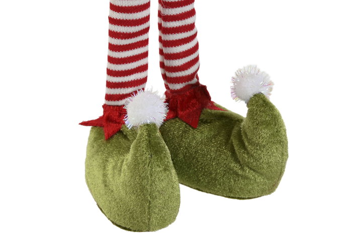 DKD Home Decor Figura Navidad Tradicional Elfo Rojo Verde 9 x 64 x 16 cm (4 Unidades)