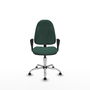 Silla de oficina Algarra con mecanismo Contacto permanente básico tapizada con Tela color Verde botella. Equipada con Base cromada, Brazos fijosy Topes