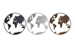 DKD Home Decor Decoración de Pared Metal Mapa Mundi 60x60 cm