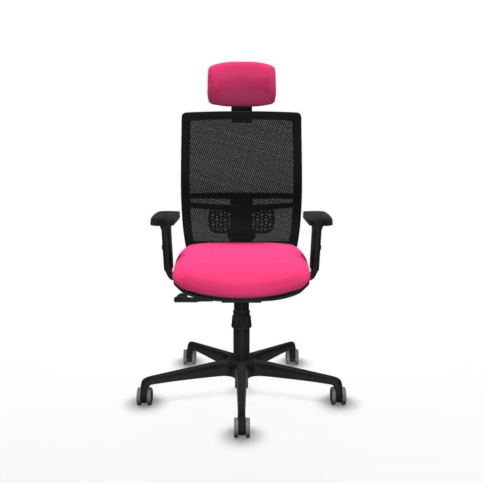 PIQUERAS Y CRESPO Silla de oficina Yunquera Rosa y Negro con Mecanismo Sincro