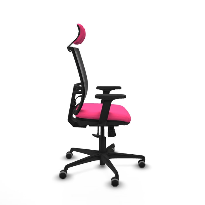 PIQUERAS Y CRESPO Silla de oficina Yunquera Rosa y Negro con Mecanismo Sincro