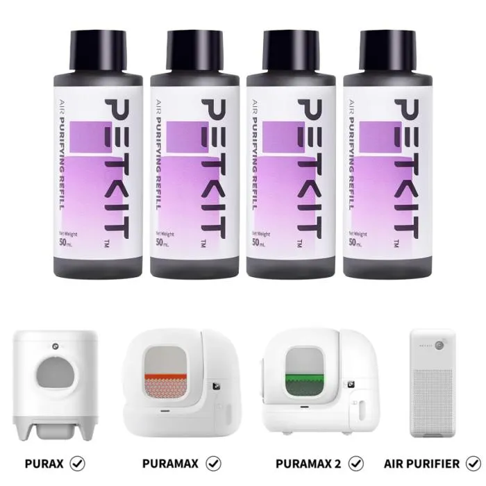 Petkit Pack de 4 recambios purificadores para estuche de spray desodorizante PURA AIR Smart - Ref: PET1685090451739 Petkit Pack de 4 recambios purificadores para estuche de spray desodorizante PURA AIR Smart - Ref: PET1685090451739