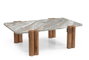 DKD Home Decor Mesa Centro Moderno Toronto Marble Marrón Gris 73.5 x 38 x 120 cm Desmontable