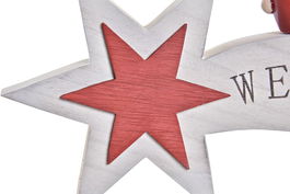 DKD Home Decor Decoración Navidad Tradicional Blanco Rojo 3 x 16 x 26 cm