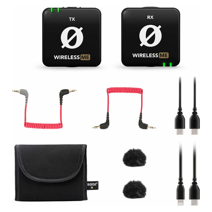 RODE Rode Wireless ME Micrófono de Radio Digital 2 Piezas, 24-bit/48 kHz, Inalámbrico/Alámbrico, Rango 100 m, 7h Batería, USB, iOS/Android/Windows/Mac, Negro
