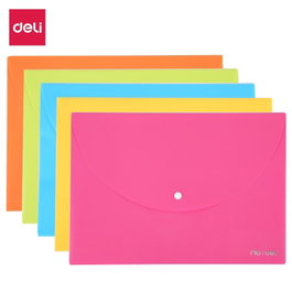Deli Pack de 10 Sobres con Broche A4 Colores Surtidos