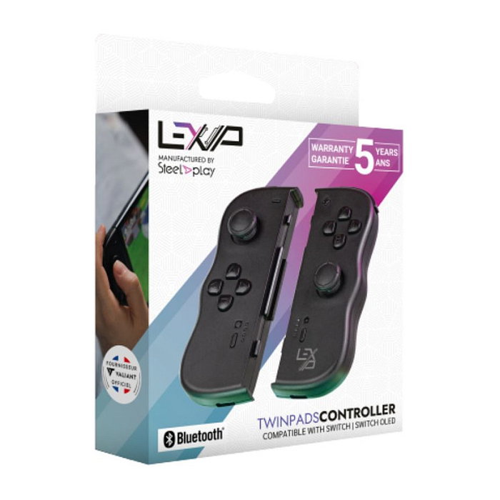 LEXIP JVASWI00106 Mando Inalámbrico Bluetooth para Nintendo Switch / OLED, Gamepad Negro con Botón Captura, Cruceta, Giroscopio, Vibración y Cable USB-C