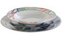 DKD Home Decor Vajilla Set 18 Piezas Porcelana Hojas Azul y Verde