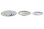 DKD Home Decor Vajilla Set 18 Piezas Porcelana Hojas Azul y Verde