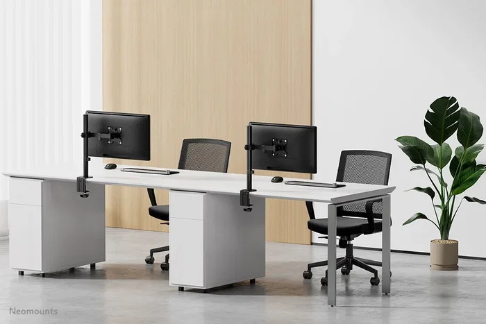 Neomounts FPMA-D540BLACK Soporte de Monitor para Escritorio, 13-32 pulgadas, VESA 75x75/100x100mm, Ajuste en Altura, Inclinación, Giro 180°, Rotación 360°, Gestión de Cables, Negro