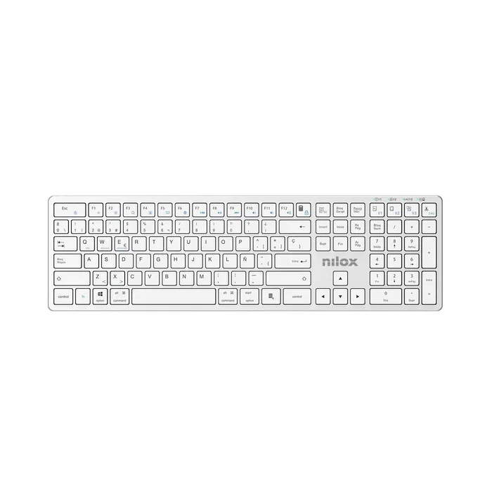 Nilox Teclado Pro Wireless Silver Blanco QWERTY Español Nilox Teclado Pro Wireless Silver Blanco QWERTY Español