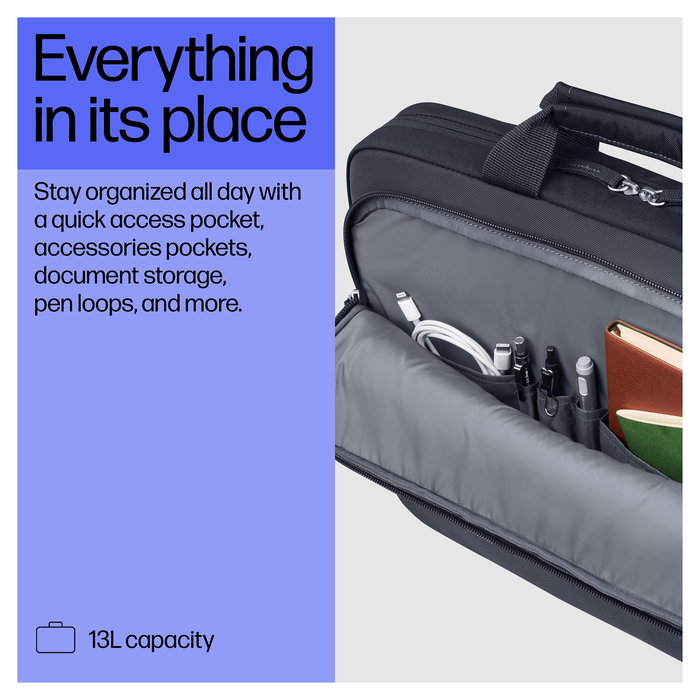 HP Maletín Bolsa para Portátil Everyday 14 Pulgadas (35.8 cm) Odyssey Gray Resistente al Agua, Tirante de Hombro, Gris, Poliéster